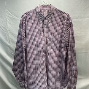 Brooks Brothers Plaid Button Down Non‎ Iron Dress Shirt XL